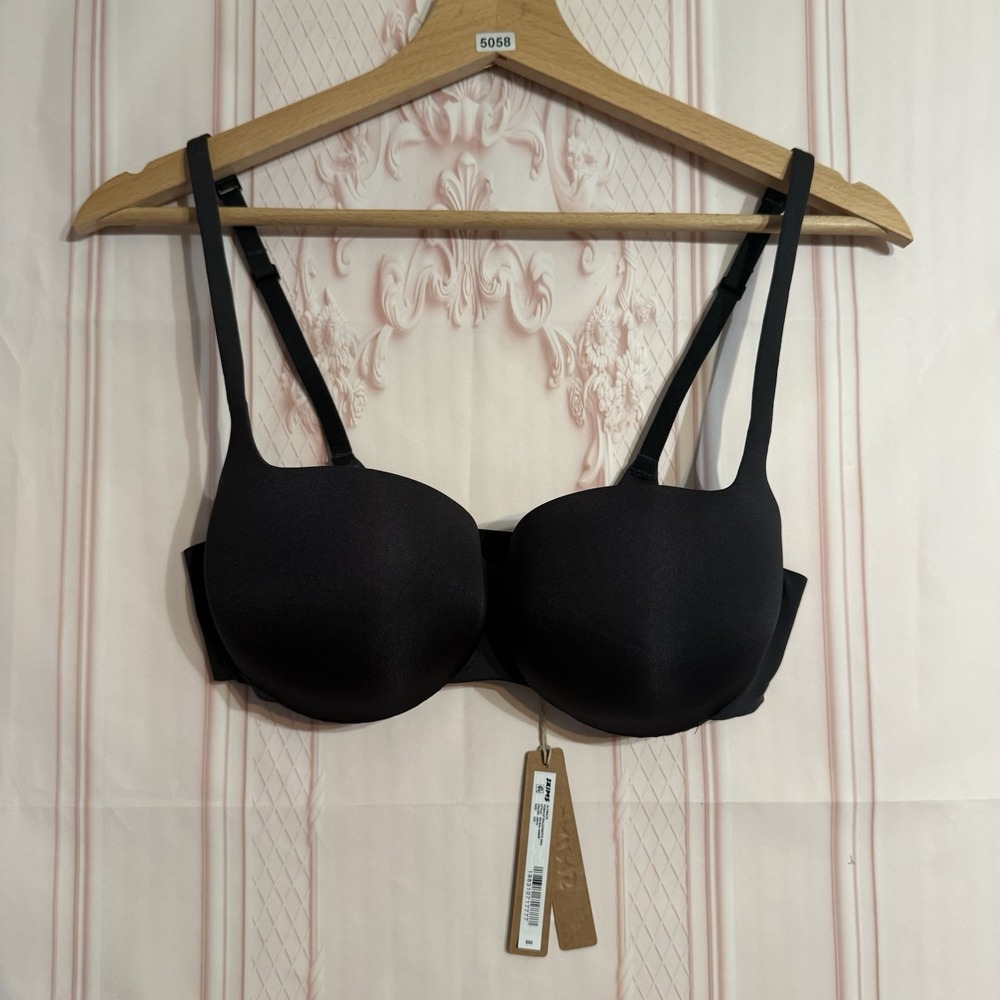 Skims Ultimate Push Up Balconette Bra Onyx Black Size 34C NWT $60
